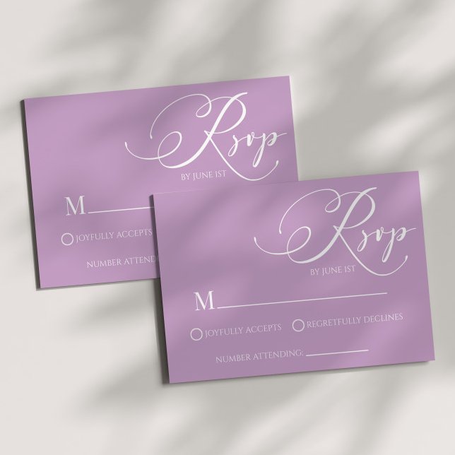 Modern Classic Lilac Lavender Wedding RSVP Card (Creator Uploaded)