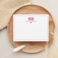 Modern Classic Magenta Dotted Monogram Typography