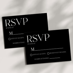 Modern Classic Minimal Simple Wedding RSVP Card