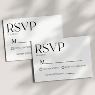Modern Classic Minimal Simple Wedding RSVP Card