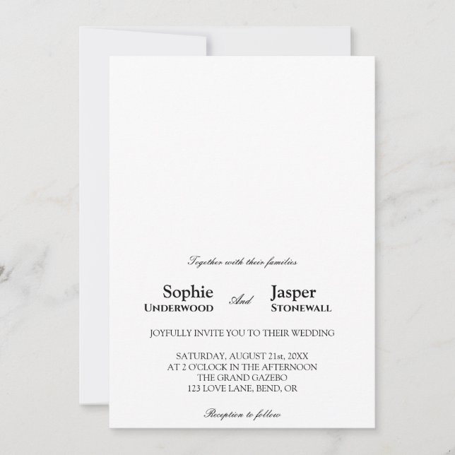 Modern Classic Minimalist Wedding Invitation (Front)