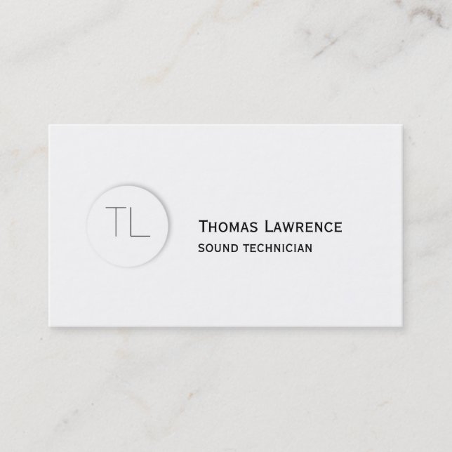 Modern Classic Monogram Business Card Template (Front)