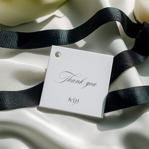 Modern Classic Monogram Thank You Wedding  Favour Tags