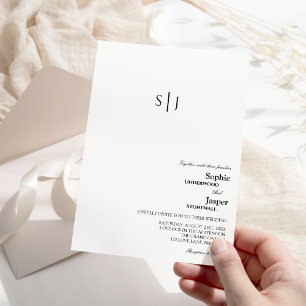 Modern Classic Monogram Wedding Invitation