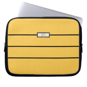 Modern Classic Monogrammed Initials Stylish Yellow Laptop Sleeve