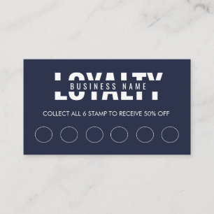 Modern Classic Navy Blue Script Loyalty Card