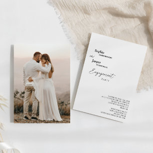 Modern Classic Photo Engagement Party Invitation