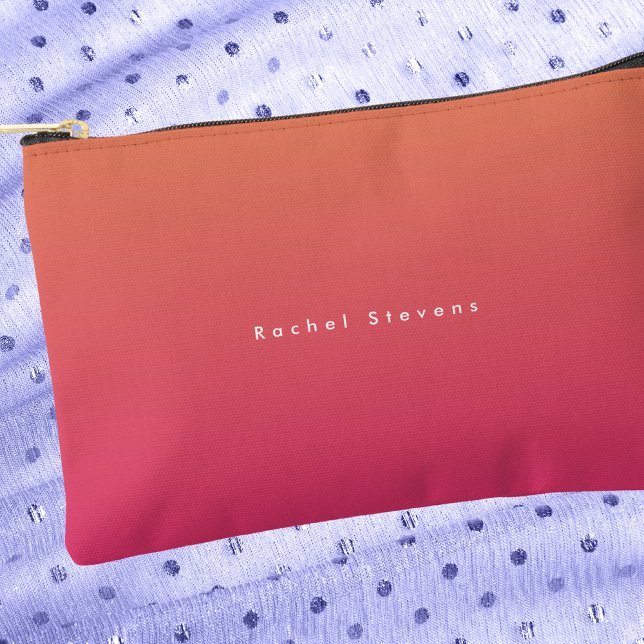 Modern Classic Pink & Orange Monogram Accessory Pouch (Creator Uploaded)