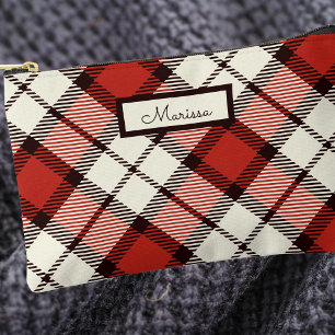 Modern Classic Plaid Monogram Accessory Pouch