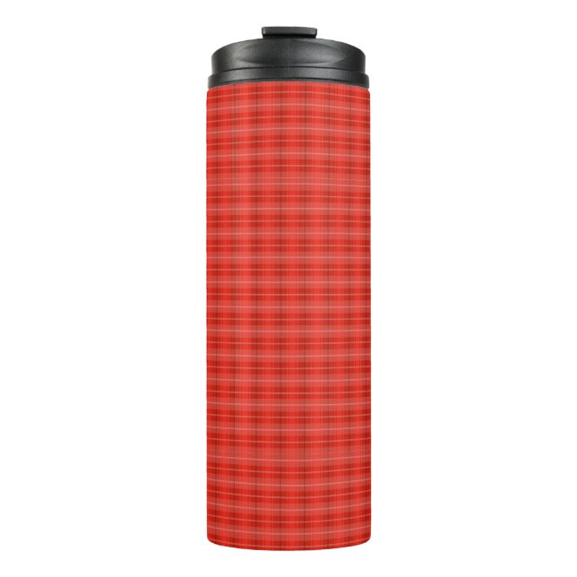 Modern Classic Red Plaid Thermal Tumbler (Front)