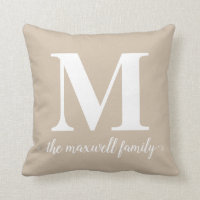 Modern Classic Rustic Beige Monogram Family Script