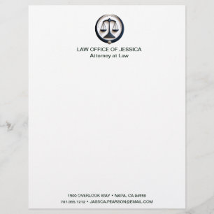 Modern Classic Scales Of Justice Law Letterhead