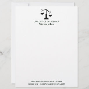 Modern Classic Scales Of Justice Law Letterhead
