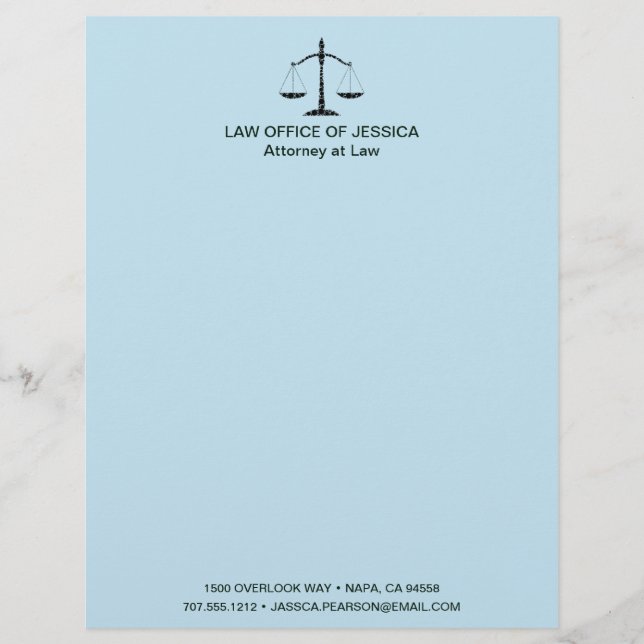 Modern Classic Scales Of Justice Law Letterhead (Front)