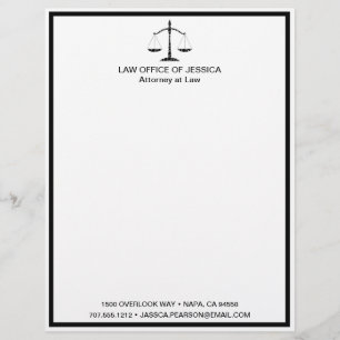 Modern Classic Scales Of Justice Law Letterhead