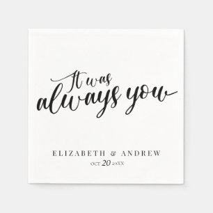 Modern Classic Script Wedding Napkin