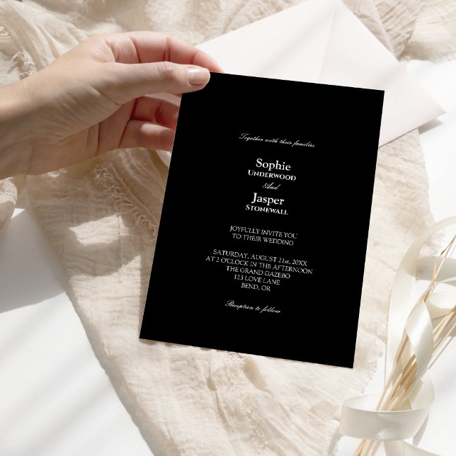 Modern Classic Simple Black Wedding Invitation (Creator Uploaded)