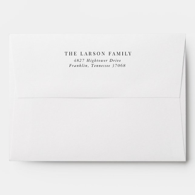 Modern Classic Simple Graduation Return Address Envelope (Back (Top Flap))