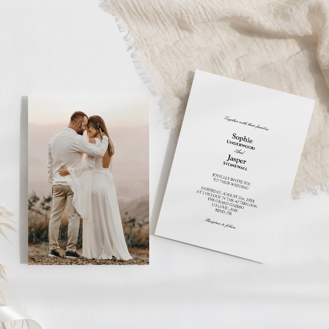 Modern Classic Simple Photo Wedding Invitation (Creator Uploaded)