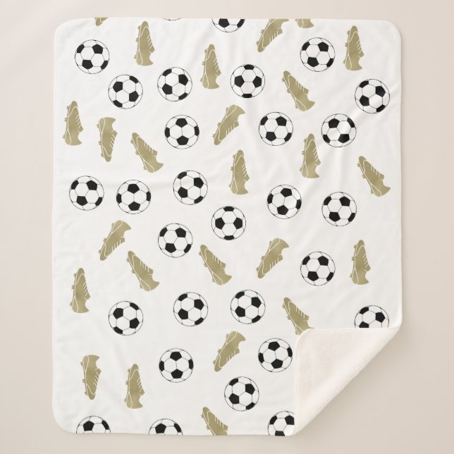 Modern Classic Soccer Cleats Ball Football Sherpa Blanket (Front)