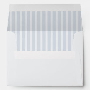 Modern Classic Stripes Dusty Blue Vintage Wedding Envelope