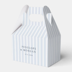 Modern Classic Stripes Dusty Blue Vintage Wedding Favour Box