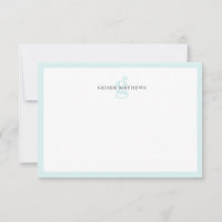 Modern Classic Typographic Soft Blue Monogram