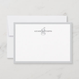 Modern Classic Typographic Soft Gray Monogram Card