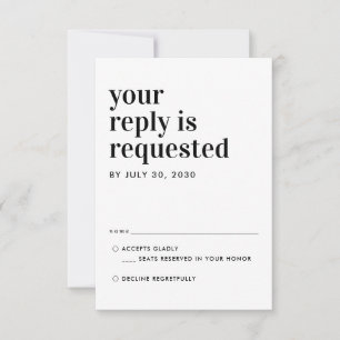 Modern Classic Typography Response Wedding RSVP