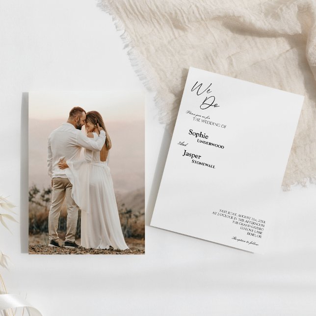 Modern Classic We Do Photo Wedding Invitation (Creator Uploaded)