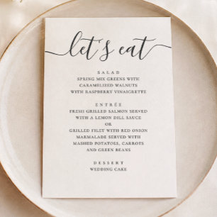 Modern Classic Wedding   Calligraphy Lets Eat Menu