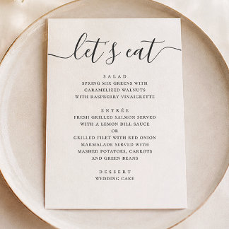 Modern Classic Wedding | Calligraphy Lets Eat Menu