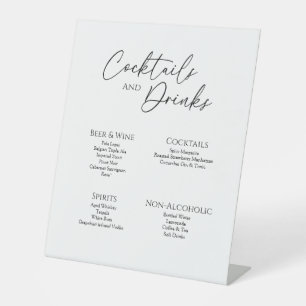 Modern Classic Wedding Drinks Bar Sign