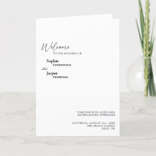 Modern Classic Wedding Folded Program Programme