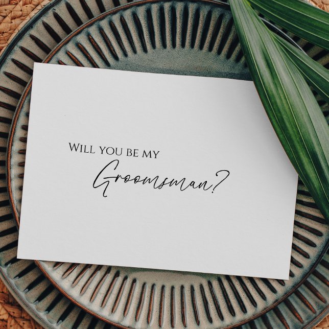 Modern Classic Wedding Groomsman Proposal Card (Creator Uploaded)