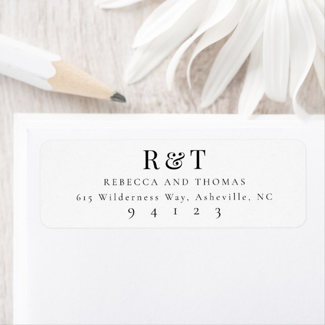 Modern Classic Wedding Monogram Return Address  (Insitu)