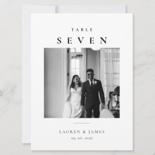 Modern Classic Wedding Photo Table Number Card