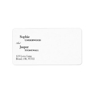 Modern Classic Wedding Return Address Label