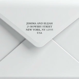 Modern Classic Wedding Return Address Rubber Stamp