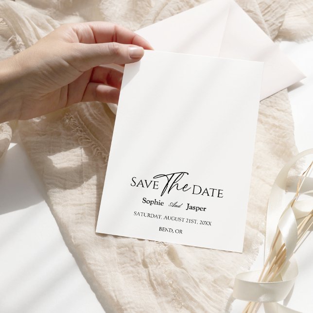 Modern Classic Wedding Save The Date Card (Creator Uploaded)