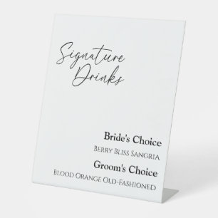 Modern Classic Wedding Signature Drinks Sign
