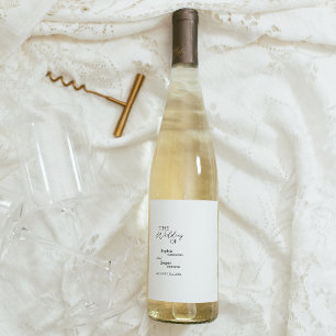 Modern Classic Wedding Wine Label