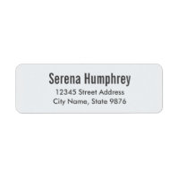 Modern -Classic White- Return Address Label