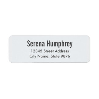 Modern -Classic White- Return Address Label
