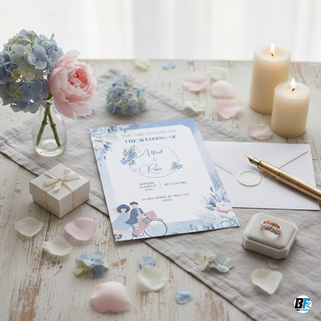 Modern classic with photo wedding invitation (Creator Uploaded)