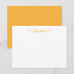 Modern Classic Yellow Handwritten Script 2 Name Card