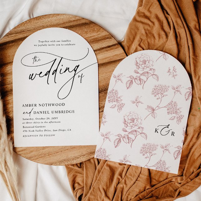 Modern Classical Blush Arch Wedding Invitation (Creator Uploaded)