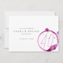 Modern classy Birthday invitation, wine party