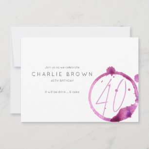 Modern classy Birthday invitation, wine party Invitation