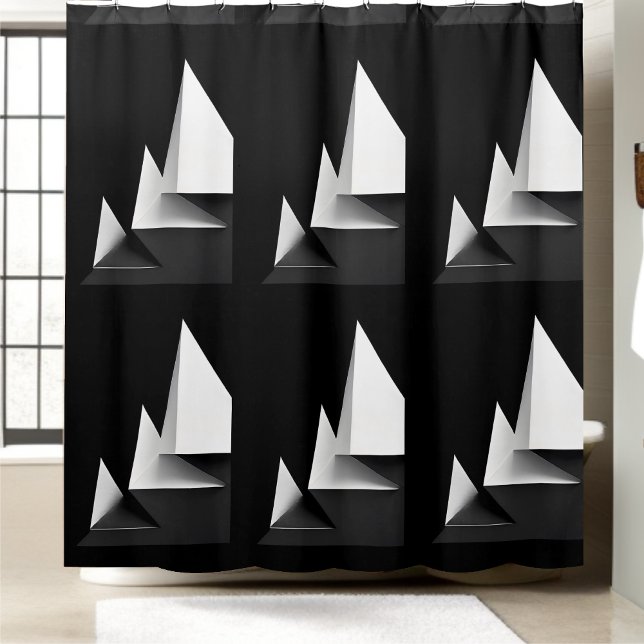 Modern Classy Black and White Shower Curtain (Creator Uploaded)